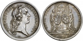 1745. Francia. Luis XV. Boda del Delfín Luis Fernando con la Infanta María Teresa de España. (MHE. 591, mismo ejemplar). 18,45 g. Ø34 mm. Plata. Graba...