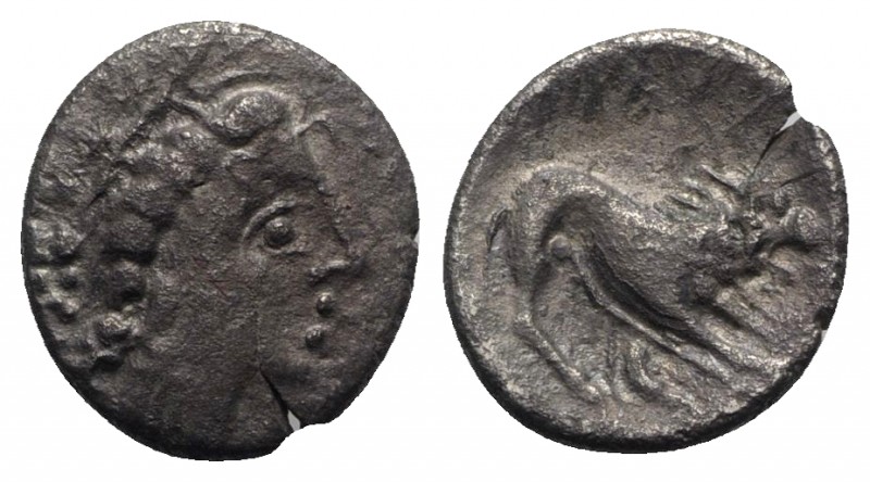 Celtic, Southern Gaul. Insubres, 2nd century BC. AR Drachm (14mm, 2.22g, 6h). Im...