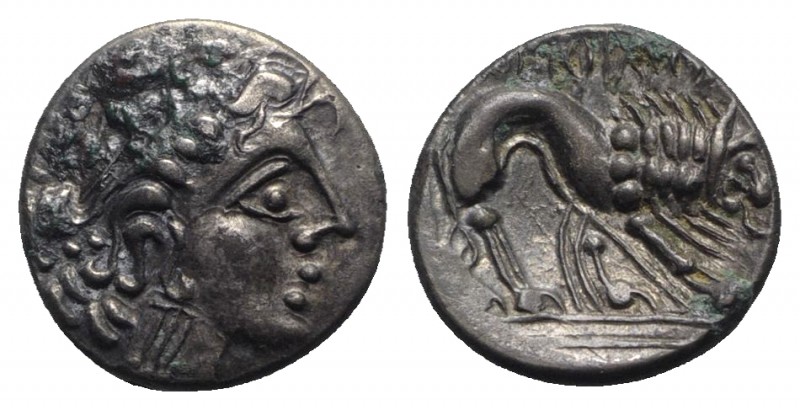 Celtic, Southern Gaul. Insubres, 2nd century BC. AR Drachm (14mm, 2.44g, 6h). Im...