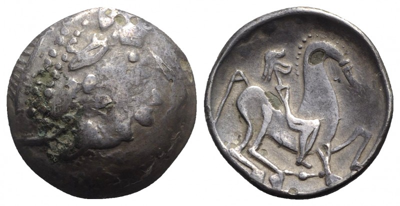 Celtic, Eastern Europe, imitating Philip II of Macedon, 2nd century BC. AR Tetra...