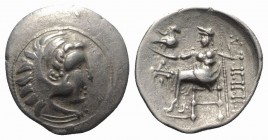 Celtic, Eastern Europe, imitating of Philip III of Macedon. 2nd century BC. AR Drachm (20mm, 3.29g, 11h). Head of Herakles r., wearing lion skin. R/ Z...