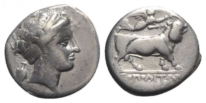 Southern Campania, Neapolis, c. 300-275 BC. AR Didrachm (19mm, 7.15g, 8h). Head ...