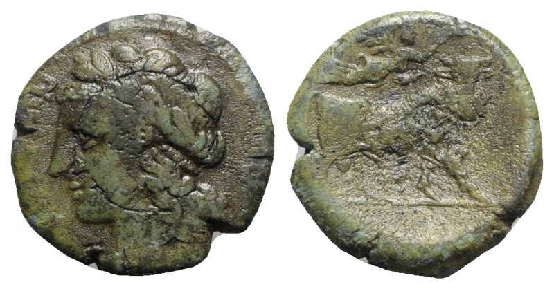 Southern Campania, Neapolis, c. 270-250 BC. Æ (19mm, 5.67g, 10h). Laureate head ...