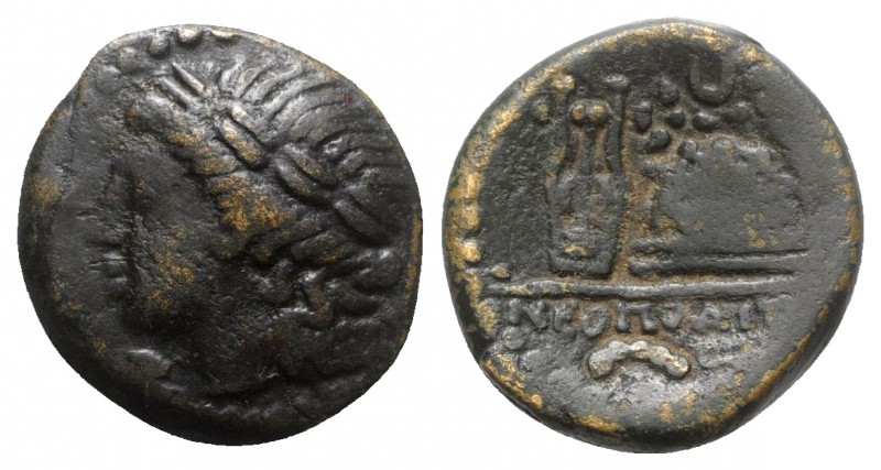 Southern Campania, Neapolis, c. 250-225 BC. Æ (20.5mm, 7.43g, 12h). Laureate hea...