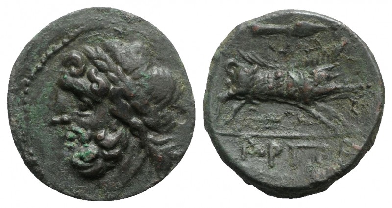 Northern Apulia, Arpi, 3rd century BC. Æ (22mm, 7.46g, 6h). Laureate head of Zeu...
