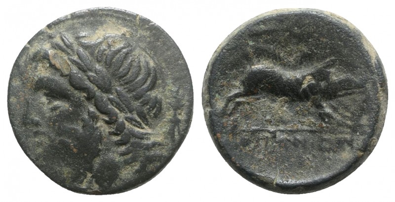 Northern Apulia, Arpi, 3rd century BC. Æ (21mm, 7.24g, 5h). Laureate head of Zeu...
