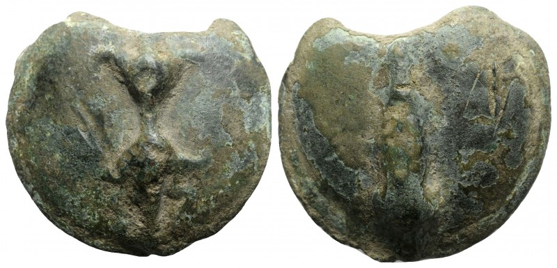 Northern Apulia, Luceria, c. 225-217 BC. Cast Æ Quatrunx (44mm, 98.09g). Libral ...