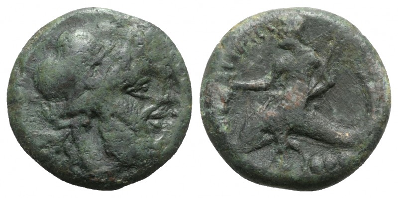 Northern Apulia, Teate, c. 225-200 BC. Æ Teruncius (22mm, 10.33g, 6h). Diademed ...