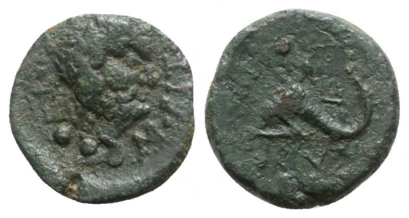 Southern Apulia, Brundisium, 2nd century BC. Æ Quadrans (17mm, 5.16g, 12h). Wrea...