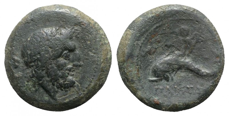 Northern Lucania, Paestum, 264-241 BC. Æ (20mm, 7.67g, 12h). Laureate head of Ne...