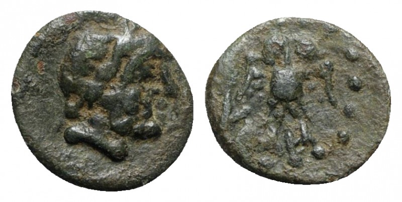 Northern Lucania, Velia, 4th-2nd century BC. Æ (11mm, 1.51g, 3h). Laureate head ...