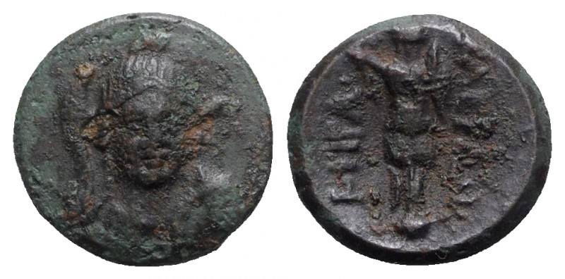 Southern Lucania, Herakleia, c. 281-278 BC. Æ (14.5mm, 2.74g, 11h). Head of Athe...