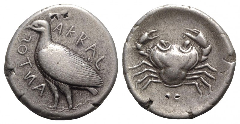 Sicily, Akragas, c. 465/4-446 BC. AR Tetradrachm (26mm, 16.92g, 12h). Eagle stan...