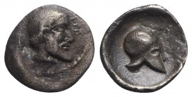 Sicily, Himera, c. 470-450 BC. AR Litra (8.5mm, 0.59g, 3h). Bearded head r., wearing tainia. R/ Helmet. HGC 2, 448; SNG Lloyd 1028. Rare, toned, VF - ...