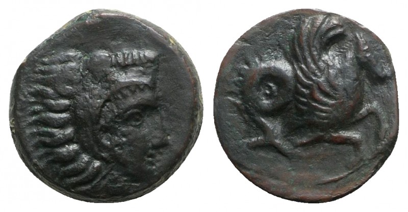 Sicily, Soloi (Kefra), c. 406-397 BC. Æ (16mm, 5.20g, 11h). Head of Herakles r.,...