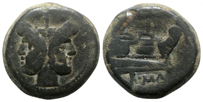 Anonymous, Rome, after 211 BC. Æ As (37mm, 44.76g, 6h). Laureate head of Janus. ...