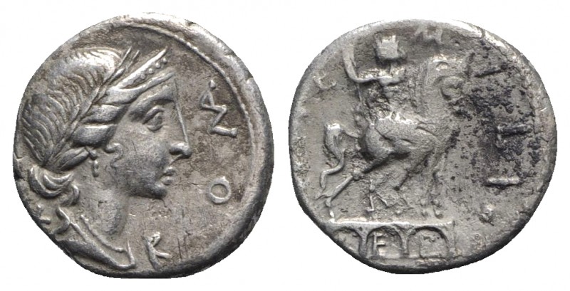 Man. Aemilius Lepidus, Rome, 114-113 BC. AR Denarius (17mm, 3.72g, 9h). Diademed...