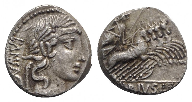 C. Vibius C.f. Pansa, Rome 90 BC. AR Denarius (17mm, 3.97g, 7h). Laureate head o...