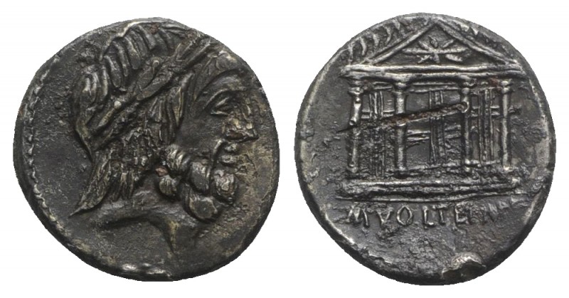 M. Volteius M.f., Rome, 78 BC. AR Denarius (17mm, 3.86g, 2h). Laureate head of J...