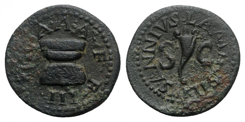 Augustus (27 BC-AD 14). Æ Quadrans (18.5mm, 3.16g, 6h). Rome. Lamia, Silius, and...