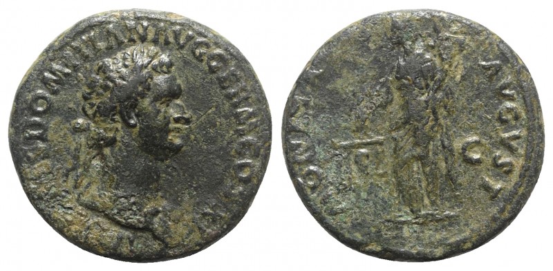 Domitian (81-96). Æ As (27mm, 11.80g, 6h). Rome, AD 85. Laureate bust r., wearin...