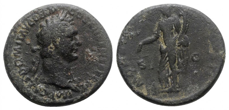 Domitian (81-96). Æ As (28mm, 12.52g, 6h). Rome, 95-6. Laureate bust r., wearing...
