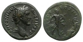 Antoninus Pius (138-161). Æ As (29mm, 10.38g, 12h). Rome, 140-4. Laureate head r. R/ Mars r., holding spear and shield, descending through the air tow...
