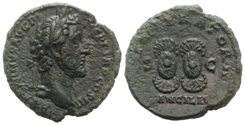 Antoninus Pius (138-161). Æ As (27mm, 10.30g, 6h). Rome, 143-4. Laureate head r....
