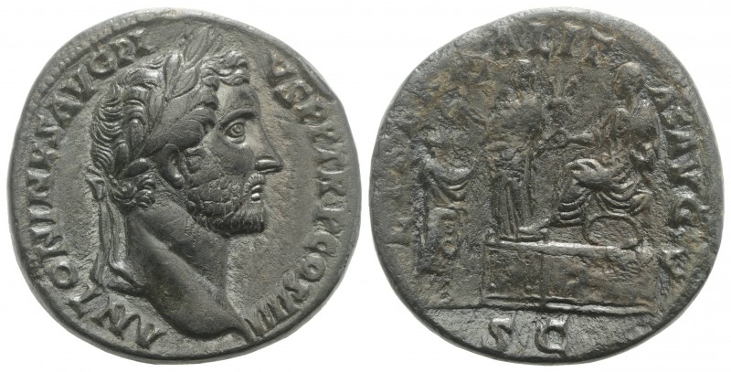 Antoninus Pius (138-161). Æ Sestertius (31mm, 23.33g, 12h). Rome, 147-8. Laureat...