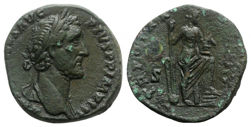 Antoninus Pius (138-161). Æ Sestertius (29mm, 21.31g, 12h). Rome, 156-7. Laureat...