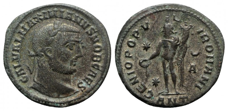 Galerius (305-311). Æ Follis (27mm, 10.07g, 12h). Antioch, c. AD 298. Laureate b...