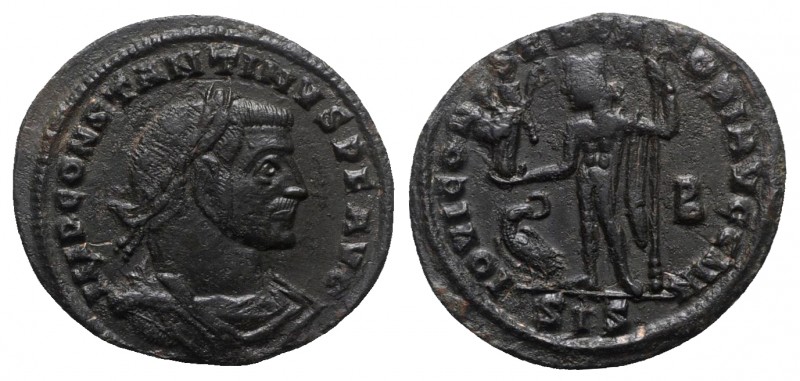 Constantine I (307/310-337). Æ Follis (23mm, 3.48g, 6h). Siscia, AD 313. Laureat...