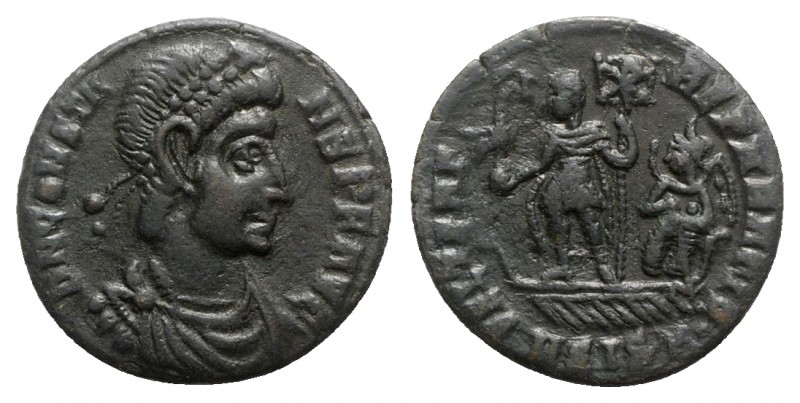 Constans (337-350). Æ (18mm, 2.24g, 12h). Siscia, 348-350. Diademed, draped and ...