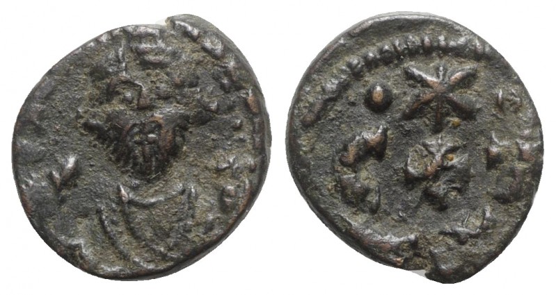 Constans II (641-668). Æ 20 Nummi (18mm, 4.37g, 6h). Carthage, 647-659. Crowned ...