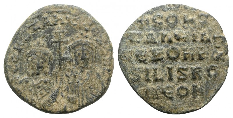 Constantine VII and Zoe (913-959). Æ 40 Nummi (24mm, 6.22g, 6h). Constantinople,...