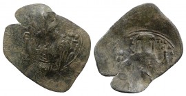 Michael VIII (1261-1282). Æ Trachy (28mm, 1.91g, 6h). Constantinople. Archangel Michael standing facing. R/ Michael standing facing, holding labarum a...