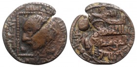 Islamic, Anatolia & al-Jazira (Post-Seljuk). Lu'lu'ids. Badr al-Din Lu'lu (AH 631-657 / AD 1234-1259). Æ Dirham (27mm, 6.42g, 12h). al-Mawsil. Pearl-d...