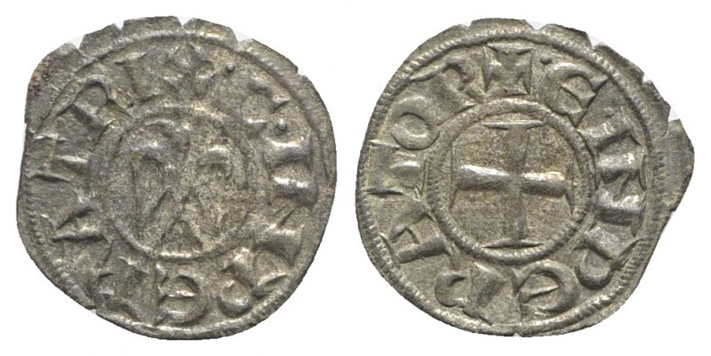 Italy, Sicily, Messina. Enrico VI (1191-1197). BI Denaro (16mm, 0.68g, 11h). Cro...