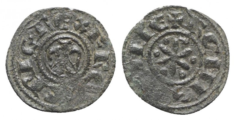 Italy, Sicily, Messina. Federico II (1197-1250). BI Denaro, c. AD 1214 (15mm, 0....