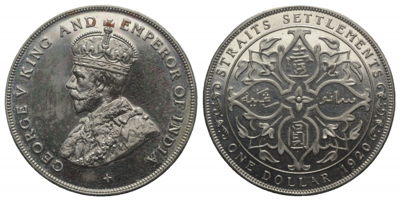 India, George V (1910-1936). AR One Dollar 1920, Proof Restrike 1950's (34mm, 16...