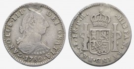 Mexico. Carlos III (1759-1788). AR 1 Real 1780 (21mm, 3.21g, 12h). Calicò 1562. Near VF
