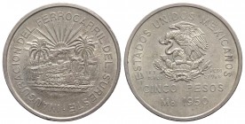 Mexico. AR 5 Pesos 1950 (40mm, 27.77g, 12h). KM 466. Good VF