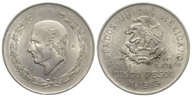 Mexico. AR 5 Pesos 1953 (40mm, 27.83g, 6h). KM 467. Good VF