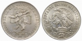 Mexico. AR 25 Pesos 1968, Olympic Games (38mm, 22.54g, 6h). KM 479. Good VF