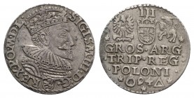 Poland-Lithuania, Sigismund III (1587-1632). AR 3 Groschen 1594, Marienburg (20mm, 2.23g, 12h). Iger M.94.1. VF