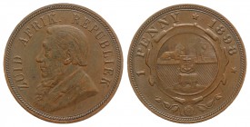 South Africa. 1 Penny 1898 (31mm, 9.42g, 12h). KM 2. EF