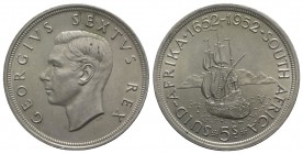 South Africa. AR 5 Shillings 1952 (39mm, 28.35g, 12h). KM 41. EF