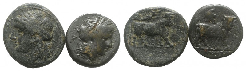 Southern Campania, Neapolis, lot of 2 Greek Ӕ coins, to be catalog. Lot sold as ...