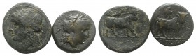 Southern Campania, Neapolis, lot of 2 Greek Ӕ coins, to be catalog. Lot sold as is, no return