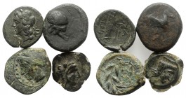Sicily, lot of 4 Greek Ӕ coins, to be catalog. Lot sold as is, no return